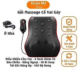 Gối Massage Cổ Vai Gáy Hồng Ngoại Đa Năng  20 Bi Cao Cấp, Bảo Hành 12 Tháng