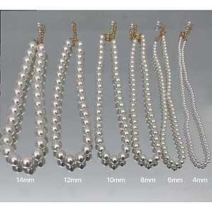 N389 vòng cổ hạt Trai, dây chuyền hạt bẹt choker 40cm hạt nhiều kích cỡ nhiều kiểu dáng sang trọng cho nữ
