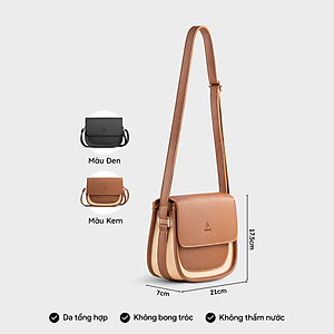 Túi Yuumy ( Thời trang nữ phối nắp gập size 21 - Túi đeo chéo da Bergen YN273 )