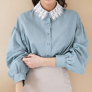 Ladies Half-Shirt Blouse Detachable Lace Chiffon Fake Collars Dicky Collar