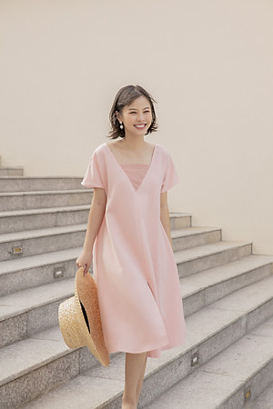 Mua m Camellia Dress Tr n C V D ng x e Ng c C Chi ti t X p