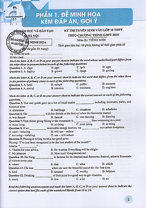 Sách - Hướng dẫn Luyện thi vào 10 môn Tiếng Anh (Theo chương trình GDPT 2018)