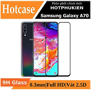 Miếng dán kính cường lực full màn hình 111D cho Samsung Galaxy A70 hiệu HOTCASE (siêu mỏng chỉ 0.3mm, độ trong tuyệt đối, bo cong bảo vệ viền, độ cứng 9H) - hàng nhập khẩu
