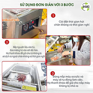 Máy hút chân không công nghiệp kiểu buồng VCC02. Hút bao nhanh, khỏe với buồng hút lớn, dễ sử dụng, tiết kiệm điện. Hàng nhập khẩu chính hãng SGE Thailand