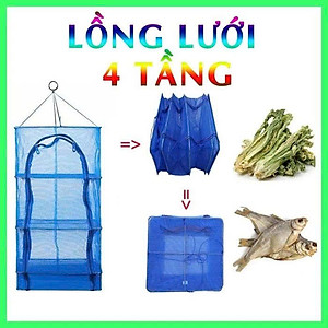 Lồng Phơi Cá Khô  - Lồng Phơi Thực Phẩm  Đa Năng 2 –  4 Tầng Chống Côn Trùng, Gấp Gọn Tiện Lợi