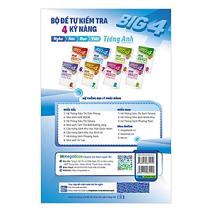 Sách Big 4 Bộ Đề Tự Kiểm Tra 4 Kỹ Năng Nghe - Nói - Đọc - Viết (Cơ Bản Và Nâng Cao) Tiếng Anh Lớp 7 Tập 1