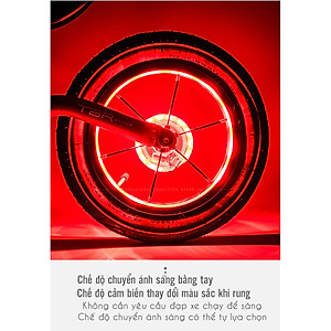 [1 chiếc] Đèn Trang Trí Cho Xe Đạp Trẻ Em Gắn Moay-Ơ Trục Giữa Xe Đạp Với 7 Màu RBG 18 Chế Độ Sáng Khác Nhau Sạc Điện USB (Đường Kính Phù hợp dưới 32mm) Mai Lee