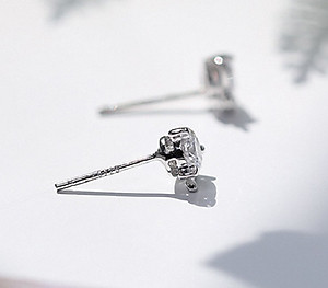 Bông tai S925 một hạt đá trắng nhỏ xinh