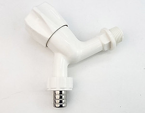 Bộ 3 vòi hồ tay núm tròn nhựa PP trắng, thân ngắn, ren 21-27mm Eurolife EL-HN05 (Trắng) (3 cái)