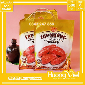 Đặc Sản Sóc Trăng - Lạp Xưởng Sóc Trăng Mai Quế Lộ Vị Tiêu Tân Huê Viên 500G, Lạp Xưởng Tiêu 4 Sao Cao Cấp Hương Vị Thơm Ngon Đậm Đà