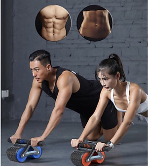 Con Lăn Bánh Xe Tập Cơ Bụng,Sử Dụng Công Nghệ Mới Có Phanh Lò Xo Trợ Lực + Tặng Kèm Thảm Lót Gối