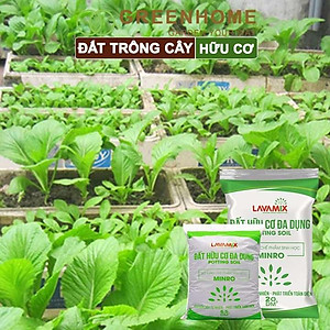 Đất Trồng Cây GreenHome, Lavamix, Bao 20dm3 (10kg), Đầy Đủ Dinh Dưỡng, Dễ Sử Dụng, Chuyên Trồng Rau