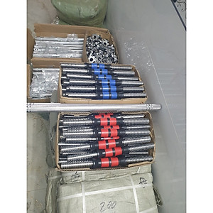 Bộ 2 đòn tạ tay 35cm (sắt Xanh) Đúc Đặt cao cấp + 4 khóa chốt