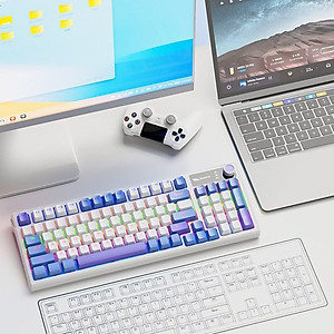 Bàn Phím Cơ Gaming không dây MK95 Bluetooth + USB + Cáp Pin sạc TypeC Hotswap cho máy tính laptop điện thoại hàng nhập khẩu