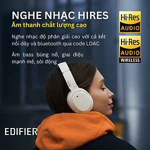 Tai nghe EDIFIER W820NB PLUS Bluetooth 5.0 | Chụp tai Chống ồn chủ động | Âm thanh chất lượng cao Hires | Chơi game - Hàng chính hãng