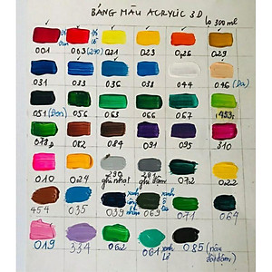  MÀU ACRYLIC - 3D 300ML ( Bảng màu chính)
