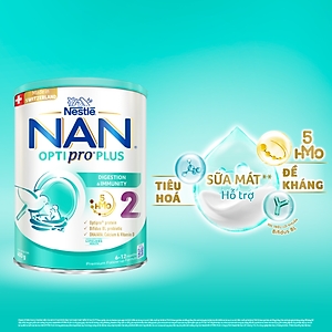 Sữa bột Nestlé NAN OPTIPRO PLUS 2 400g/lon với 5HMO Sản Xuất Tại Thụy Sĩ (6-12 tháng)