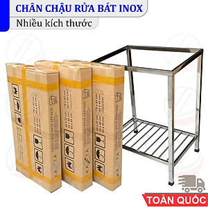 COMBO Chậu Rửa Bát Có Chân Kèm Kệ Úp Chén Đa Năng - Gồm chậu 1 hộc đơn nhiều kích thước, kệ chén 1 tầng, vòi lạnh Luxta và phụ kiện
