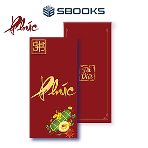 Combo 5 Cái Bao Lì Xì Thiết Kế Chữ Phúc, Tài, Phát, Lộc, Thọ - Tết Việt 2025 Giấy Cứng C150 Siêu Dày Dặn - SBOOKS
