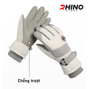 Găng tay lót lông cừu giữ ấm mùa đông chống gió, kháng nước Rhino G904 Bao tay chống trượt đi xe máy, xe đạp cho nam nữ, bảo hộ đi phượt