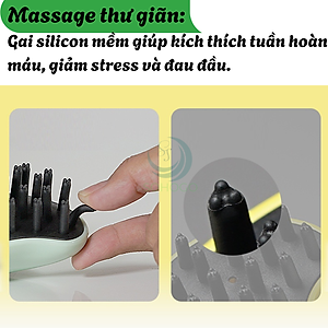 Lược Massage Da Đầu Đa Năng- Bàn Chải Gội Đầu Silicon Thông Minh- Lược Gội Đầu & Mát-xa Cầm Tay- Lược Mát-Xa Da Đầu Mini- Bàn Chải Chăm Sóc Tóc Chống Rụng- Lược Silicon Tạo Bọt & Làm Sạch Da Đầu
