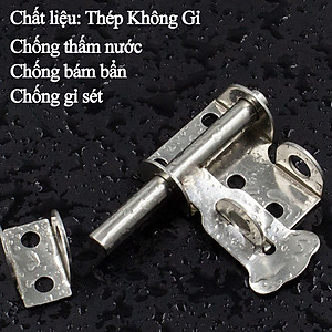 Chốt Khóa Cửa Then Ngang KUNBE Chất Liệu Thép Không Gỉ Có Lỗ Gài Phù Hợp Nhiều Loại Cửa, Tủ