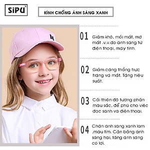 [Kèm Video] Mắt Kính Trẻ Em SiPU Chính Hãng MK11 Chống UV400 + Chống Ánh Sáng Xanh + Chống gãy - Bé Trai Bé Gái (Kèm Hộp Ô Tô)