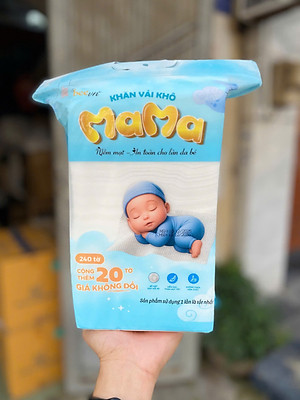 Combo 5 bịch khăn vải khô đa năng Mama (bịch 240 tờ)
