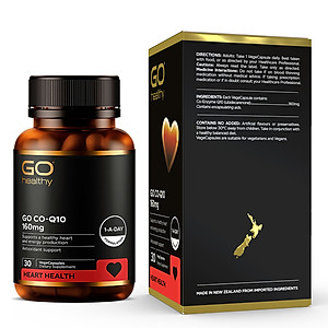 Bộ Sản Phẩm 3 Hộp Viên Uống Bổ Tim New Zealand Go Co Q10 160mg 30 Viên | Giảm Lão Hóa Tim Mạch; Giúp Cơ Thể Khỏe Mạnh - Nhập Khẩu Chính Hãng