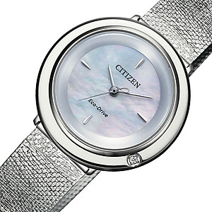 Đồng Hồ Nữ Citizen Đính Kim Cương Dây Thép Không Gỉ EM0640-82D - Mặt Xà Cừ (Sapphire)