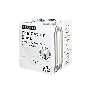 Combo hộp 200 tăm bông mềm kháng khuẩn Sanritsu + set 30 tăm chỉ nha khoa - nội địa Nhật Bản