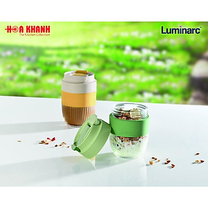 Ly Thủy Tinh Có Nắp Luminarc Coffee Cup Green 350ML - V2210
