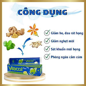 [COMBO 2 TUÝP] Kẹo ngậm Viacol Plus Vietnat giảm ho đau họng - 20 viên/ tuýp