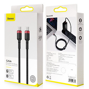 Dây cáp sạc nhanh 100W chuẩn PD 2.0 Type C to type-c QC 3.0 hiệu Baseus Cafule type c to Type C cho iPad Pro 2018 / 2020 / Samsung / Huawei / Xiaomi / Tablet / Macbook / Laptop Type C - Hàng nhập khẩu
