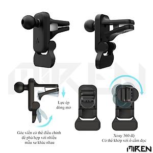 Giá Đỡ Điện Thoại Ô Tô Xe Hơi Cảm Ứng Thông Minh – Hỗ Trợ Sạc Không Dây Qi – Xoay Chuyển Ngang Dọc – Tặng Kèm Đế Hít Tiện Lợi – Hàng Chính Hãng. 