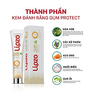 Kem Đánh Răng Dược Liệu Lipzo Gum Protect Chống Tụt Nướu 95g Ngăn Ngừa Chảy Máu Chân Răng, Khử Khuẩn, Răng Chắc Khỏe