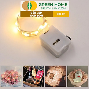 Dây Đèn Led Trang Trí Greenhome, Fairy Lights, Đom Đóm 1 Mét, 3 Chế Độ Sáng, Tặng Kèm Pin, Chịu Nước, Decor, Chụp Hình