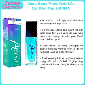 Xịt Khử Mùi Hôi Nách AROMA 50ml, Khử Mùi Toàn Thân, Ngăn Tiết Mồ Hôi, Lưu Hương Suốt 24H