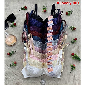 Áo lót nữ mút mỏng thêu hoa Lovely 001 – Có gọng nâng ngực, 28 màu đa dạng