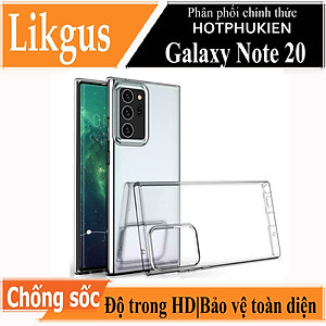 Ốp lưng chống sốc trong suốt cho Samsung Galaxy Note 20 Likgus Crashproof giúp chống chịu mọi va đập - hàng nhập khẩu