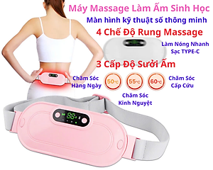 Máy Massage Làm Ấm Bụng, Đai Đeo Giảm Đau Bụng Kinh Nguyệt, Làm Ấm Tử Cung Cho Phụ Nữ Đến Kì 3 CHẾ ĐỘ
