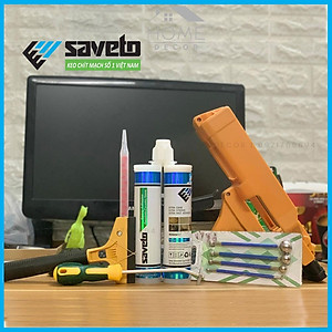 COMBO Keo Chít Mạch Saveto Epoxy 2 Thành Phần, Keo Chà Ron Gạch, Keo Chà Ron 2 Thành Phần-Keo Kẻ Chỉ Gạch Cao Cấp Saveto 400ml(5 món)