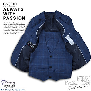 BỘ ĐỒ VEST BÉ TRAI CATRIO PCT2125/16 là bộ đồ VEST TRẺ EM có 3 chi tiết: áo vest + quần dài +áo ghile gilet, được thiết kế tuyệt đẹp cho bé trai từ 2 tuổi (12kg) đến 12 tuổi (50kg) mặc trong các dịp lễ Tết, biểu diễn, hội nghị tiệc cưới sinh nhật dạ hội