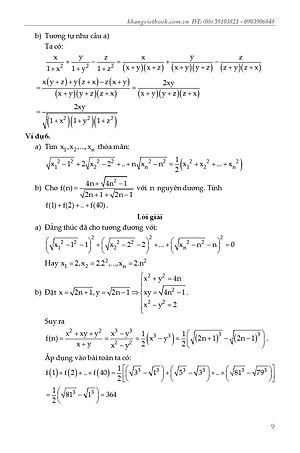 Sách Các Chuyên Đề Bồi Dưỡng Học Sinh Giỏi Đại Số Lớp 9