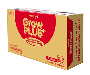 Thùng SBPS Nutifood GrowPLUS+ Suy Dinh Dưỡng Ít đường - Tăng Cân, Tăng Chiều Cao (48 Hộp x 180ml)