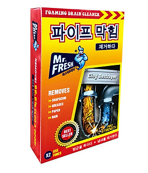 Combo 2 hộp 4 gói bột thông tắc làm sạch đường ống Hàn Quốc (100g/gói)