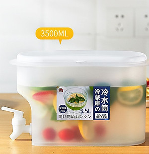 Bình đựng nước  3,5L , có vòi để tủ lạnh  , nắp đậy  chống bụi bẩn , đựng nước trà  , detox  , nước trái cây , tiện dụng  và  cao cấp  , chịu nhiệt