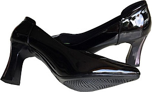 Giày cao gót 7cm Trường Hải gót to da bóng màu nâu thời trang cao cấp CG0412 [ HÌNH ẢNH THẬT ]