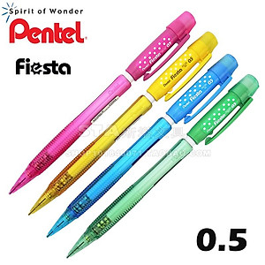 Bút chì kim Pentel Fiesta AX105C ngòi 0.5mm thiết kế hiện đại trang bị đầu tẩy 4 màu lựa chọn