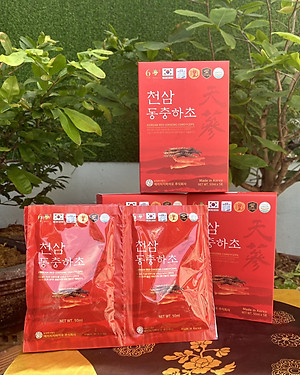 NƯỚC HỒNG SÂM ĐÔNG TRÙNG  30 gói - BẢO VẬT HÀN QUỐC 